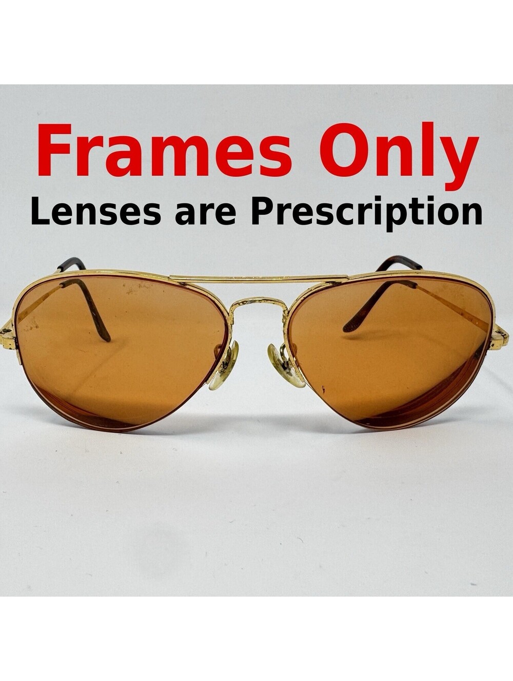 Vintage B&L Ray-Ban USA Half Rim Aviator Frames Gold Tone ~66-18-140